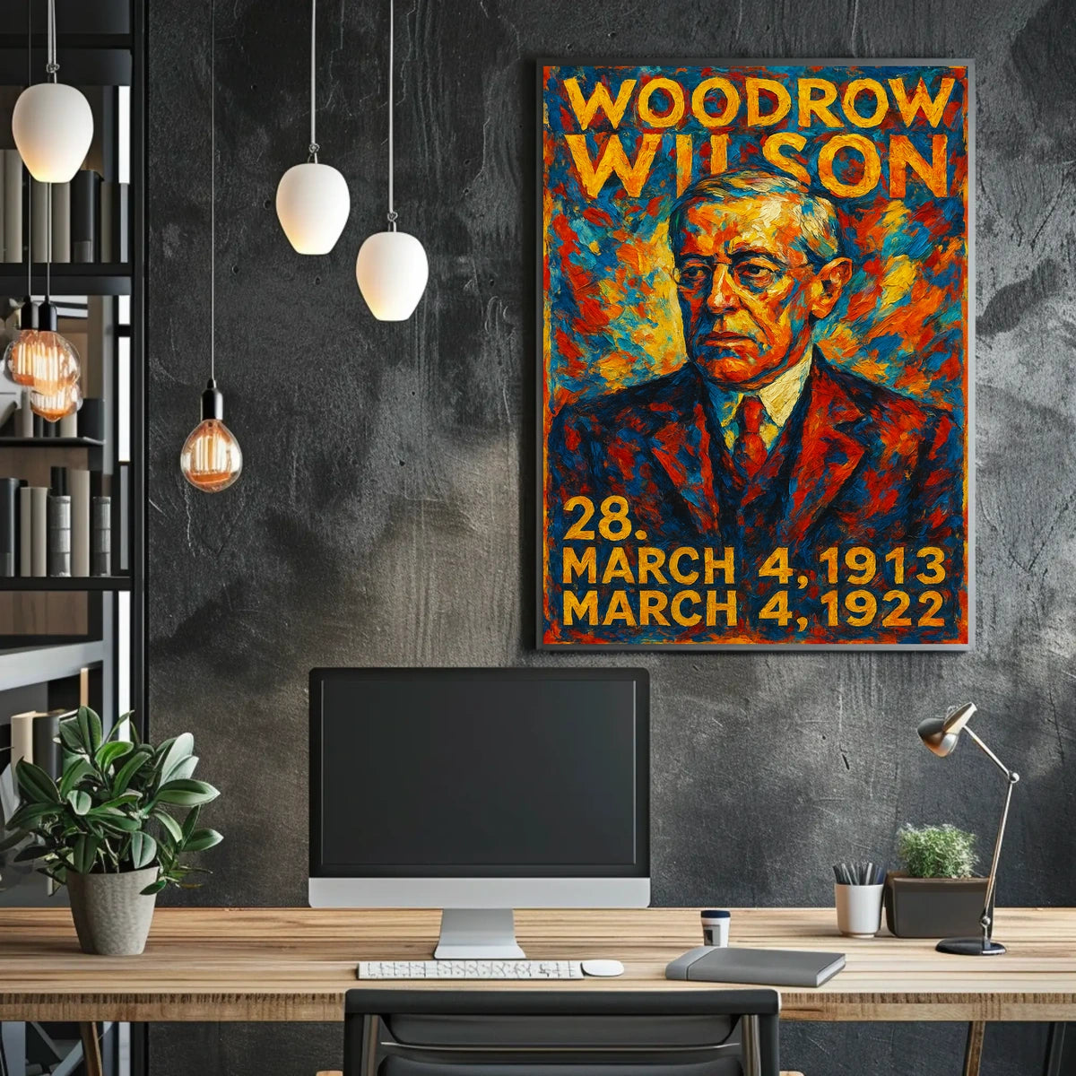 Woodrow Wilson 28th President of the United States Glitch Hop Art Poster