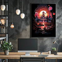 Futuristic Alien Landscape Sci-Fi Poster
