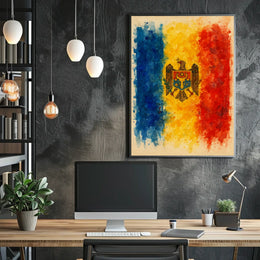Moldovan Flag Watercolor Art Poster