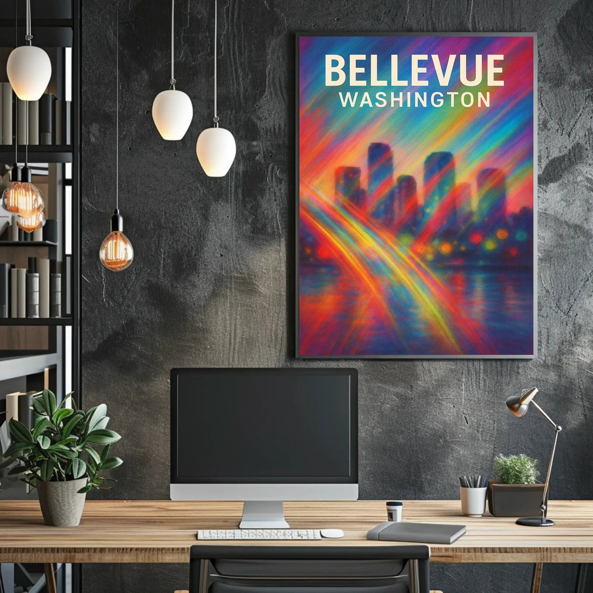 Bellevue, Washington Vibrant Cityscape Poster