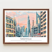 Vibrant Cityscape of Nashville Poster PosterGoat