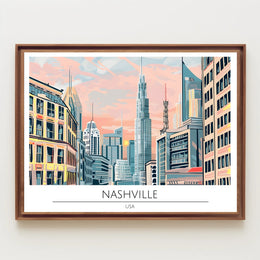 Vibrant Cityscape of Nashville Poster PosterGoat