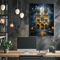 Gothic Splendor Notre-Dame At Night Poster