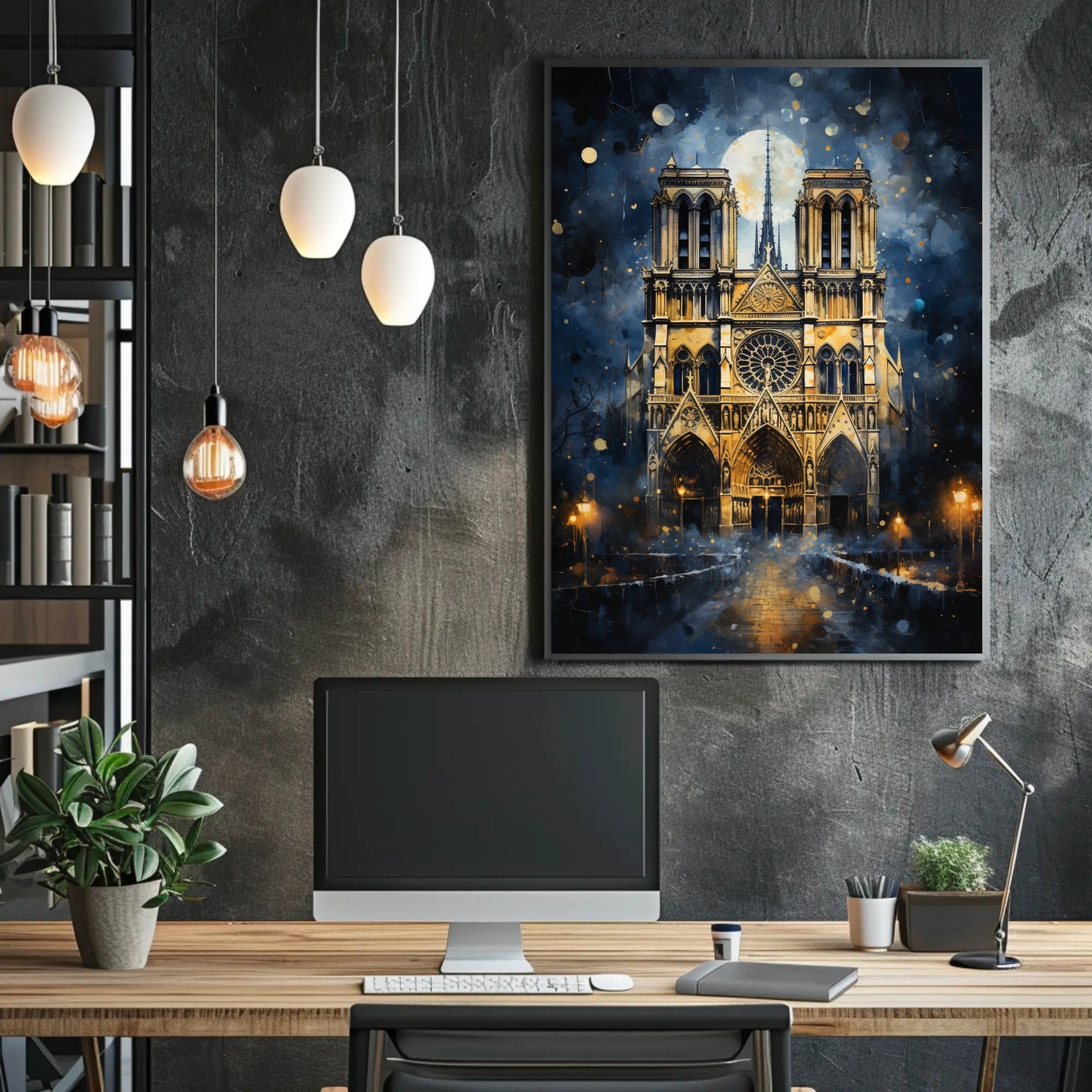 Gothic Splendor Notre-Dame At Night Poster