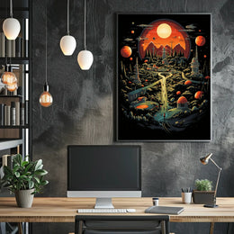 Futuristic Cosmic Landscape Poster