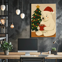 Cozy Christmas Bear Poster