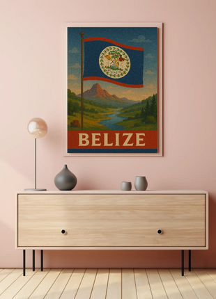 Belize Retro Travel Art Poster