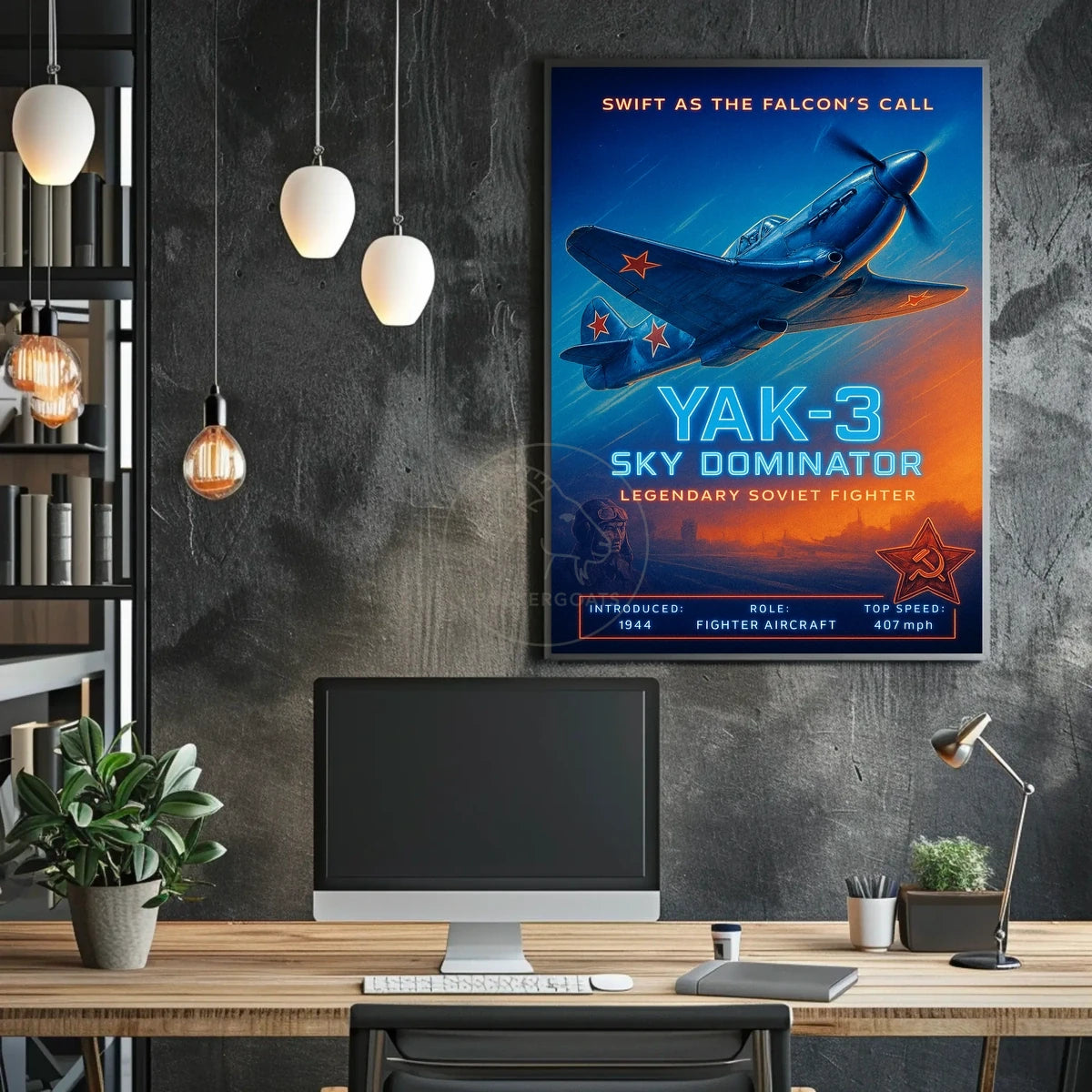YAK-3 Fighter Plane WWII Propaganda Poster