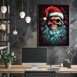 Festive Skull Santa Poster
