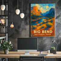 Big Bend National Park Poster Southwest Landscape Wall Art