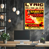 Houdini's Hardeen Vintage Magic Show Poster - Cultural Heritage Poster