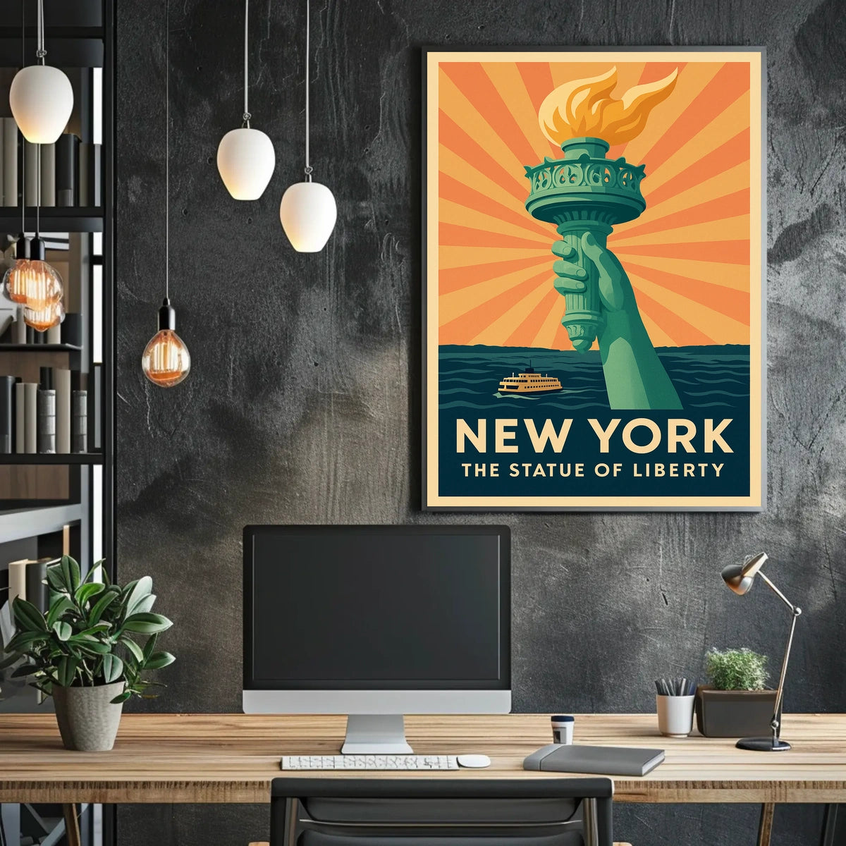 Statue of Liberty Vintage Travel Poster