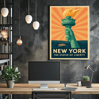 Statue of Liberty Vintage Travel Poster