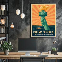 Statue of Liberty Vintage Travel Poster