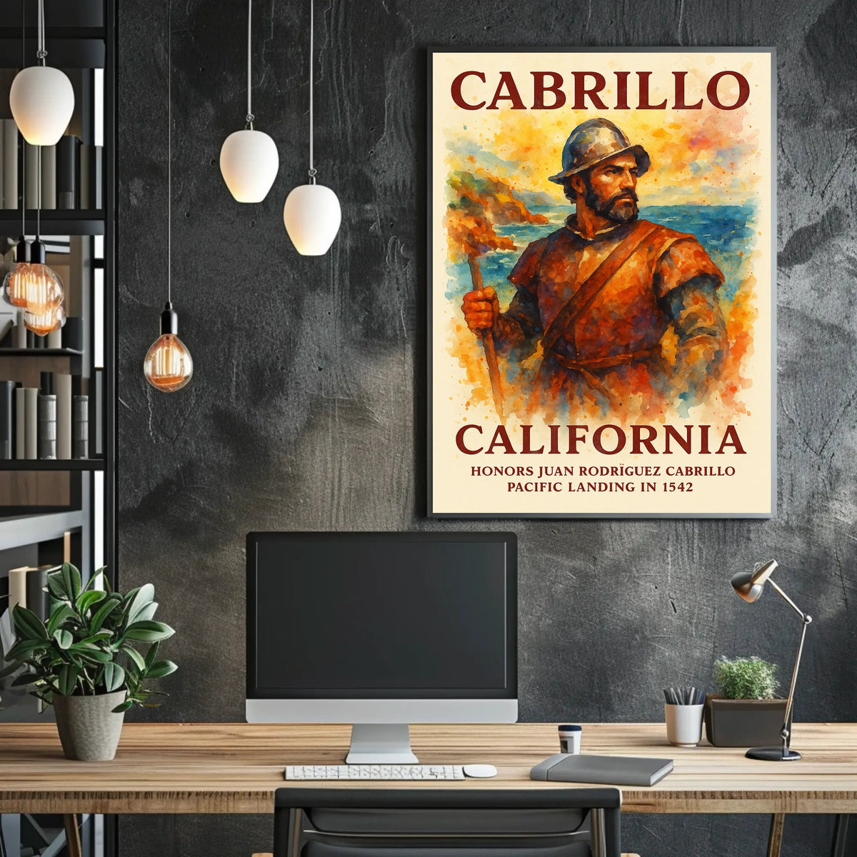 Juan Rodríguez Cabrillo Historical Landing Art Poster