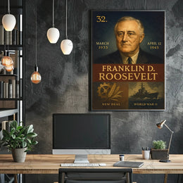 Franklin D. Roosevelt Vintage Historical Presidential Poster