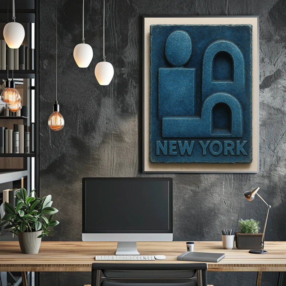 New York Iconic Design Poster City Skyline Art 18 By 24