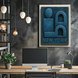 New York Iconic Design Poster City Skyline Art 18 By 24