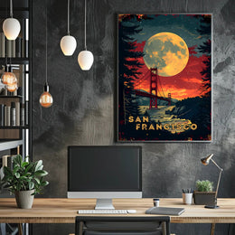 Moonlit San Francisco Poster
