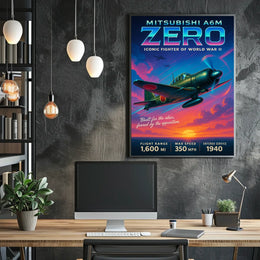 Mitsubishi A6M Zero Iconic Fighter of World War II Poster