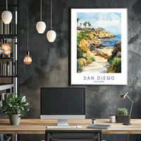 Scenic San Diego Coastline Poster PosterGoat