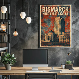 Bismarck North Dakota Scenic Wanderlust Decor Poster