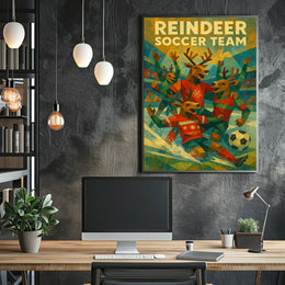 Reindeer Soccer Team Poster
