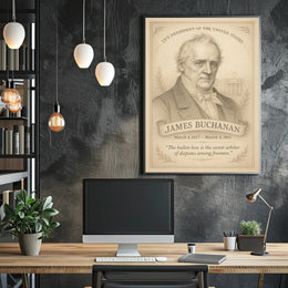 James Buchanan 15th President Sketch Poster Art Print PosterGoat