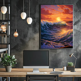 Sunset Waves Poster PosterGoat