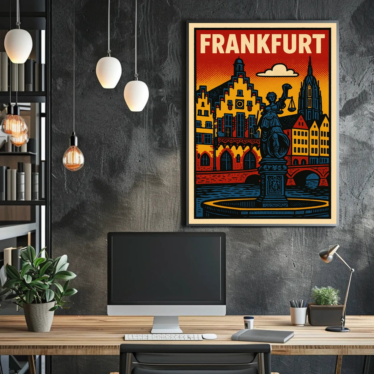 Frankfurt Cityscape Poster
