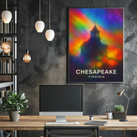 Chesapeake Virginia Scenic Travel Art Minimalist Realism Decor Souvenir Wanderlust Cityscape Inspiration Poster