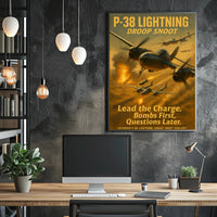Lockheed P-38 Lightning Droop Snoot WWII Poster