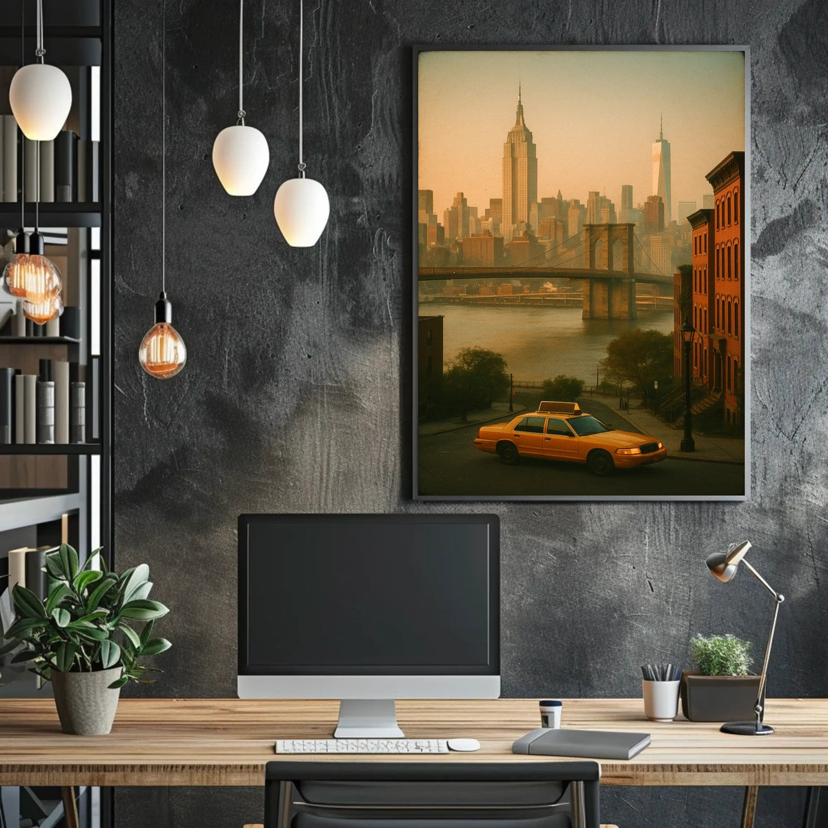 New York City Skyline Poster for Modern Home Decor Wall Art