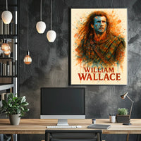 Medieval Scottish Warrior Art Poster: Bold Watercolor Print