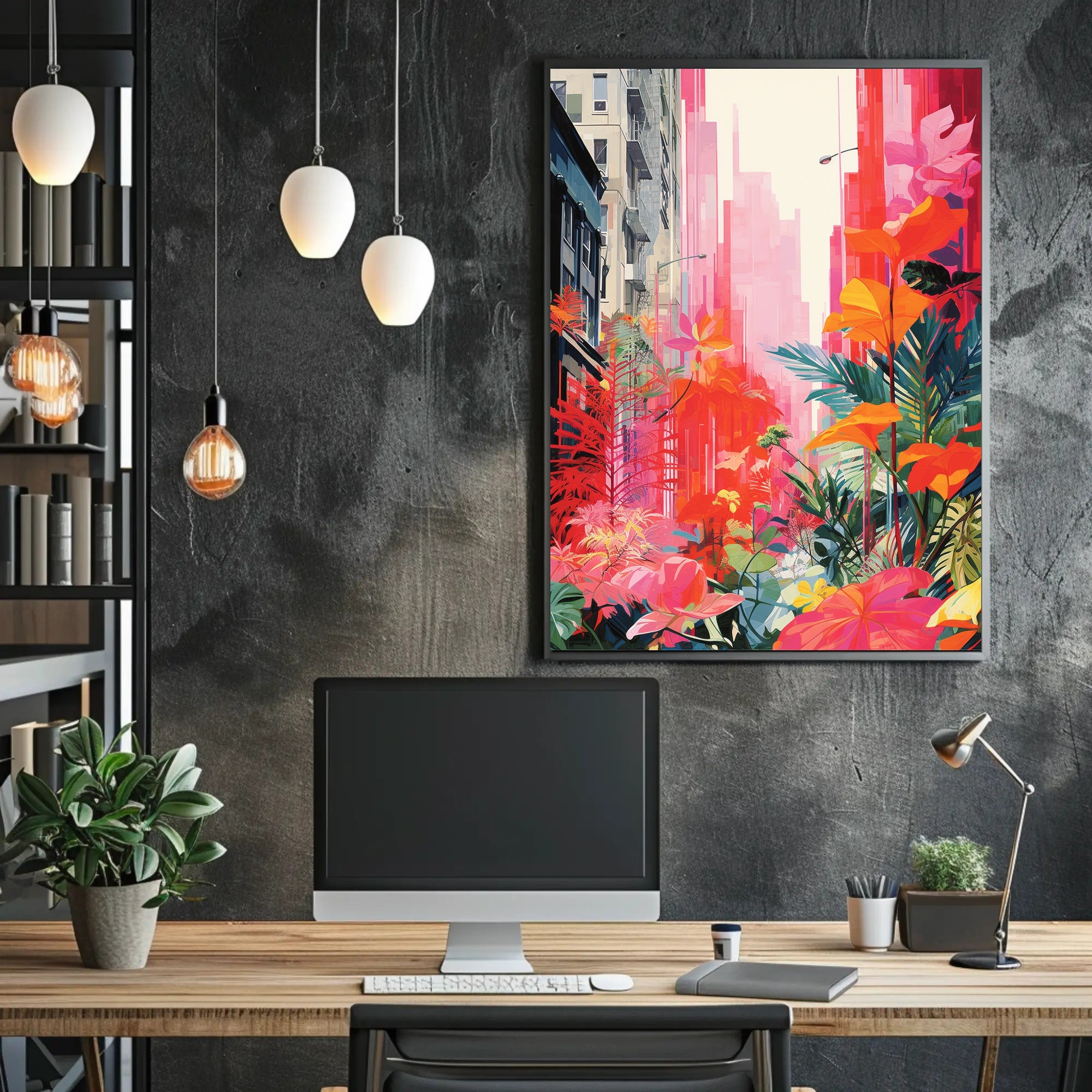 Nature's Triumph: Surreal Urban Landscape Art Poster