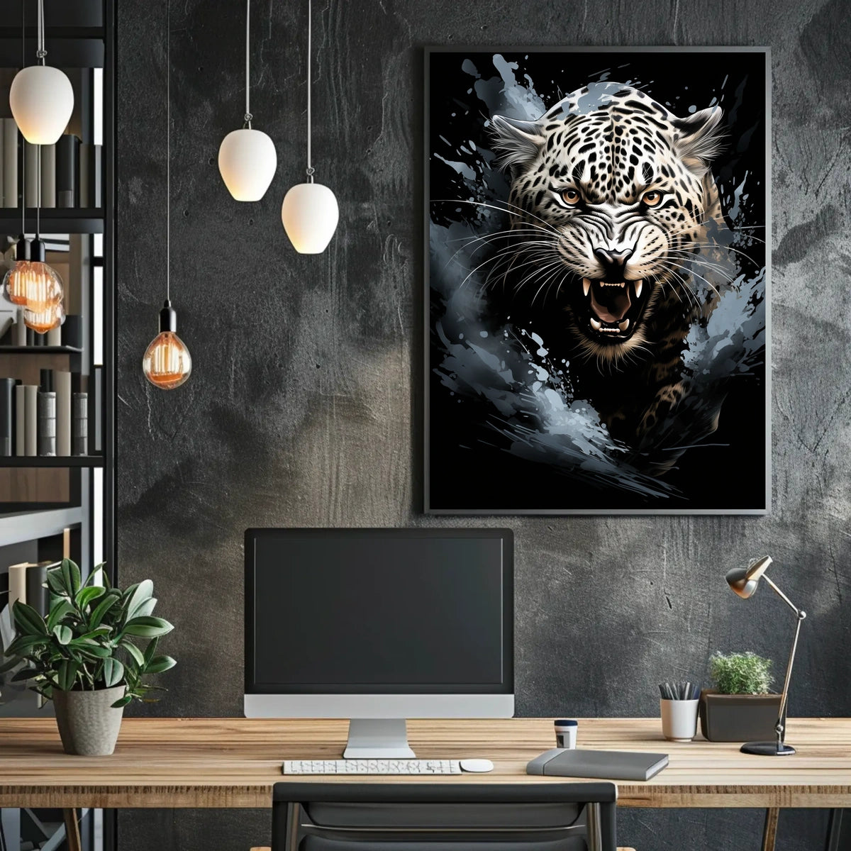 Leopard Roar: Bold Wildlife Art Poster Print