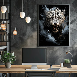 Leopard Roar: Bold Wildlife Art Poster Print