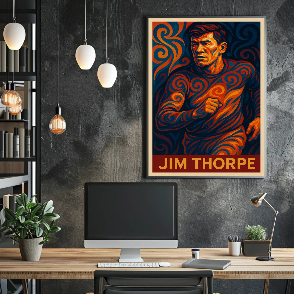 Jim Thorpe Iconic Athlete Poster