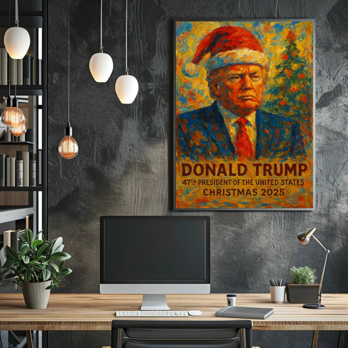 Vibrant Santa Christmas 2025 Impressionistic Art Poster