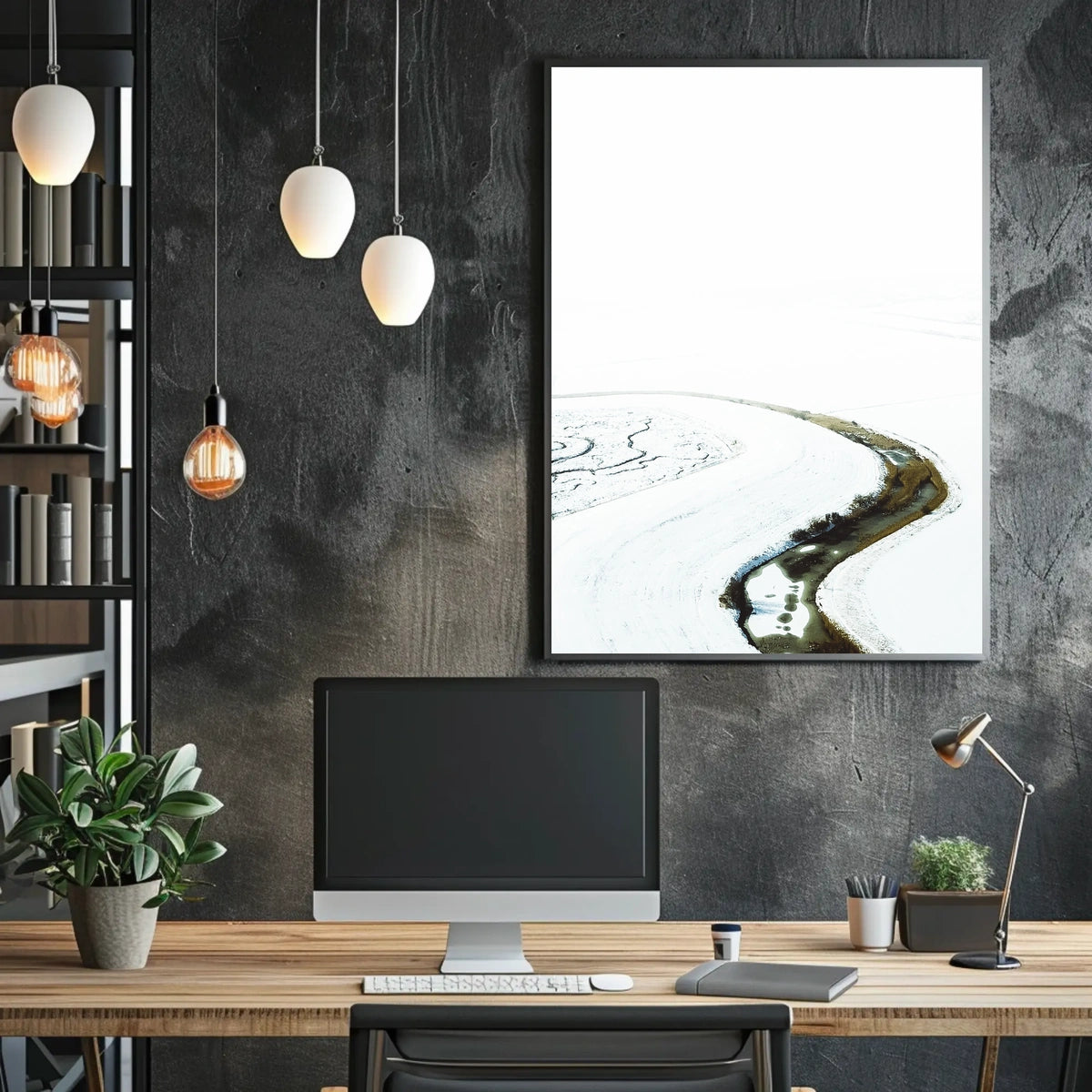 Serene Winter Landscape Art Print - Abstract or Artistic Poster