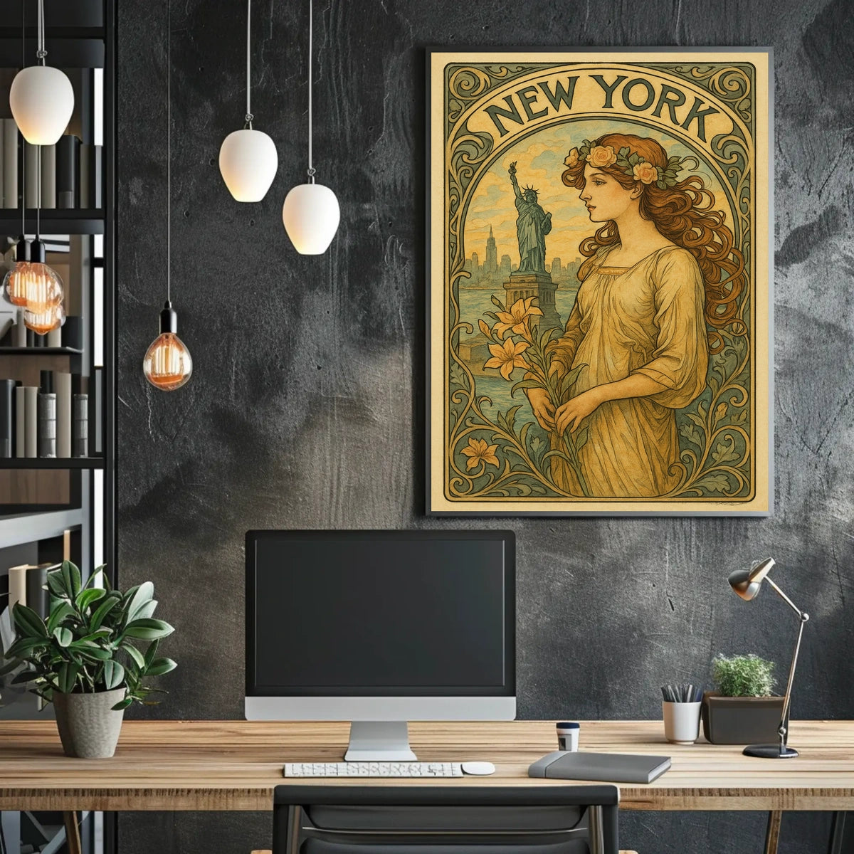 New York Art Nouveau Poster