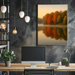 Autumn Tranquility Landscape Impressionism Cozy Poster