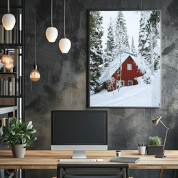 Winter Wonderland Cabin Poster