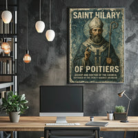 Saint Hilary of Poitiers Vintage Religious Art Poster