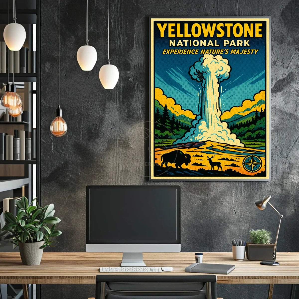 Yellowstone Geyser Adventure: National Park Poster
