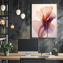 Elegant Floral Abstract: Serene Pastel Art Poster