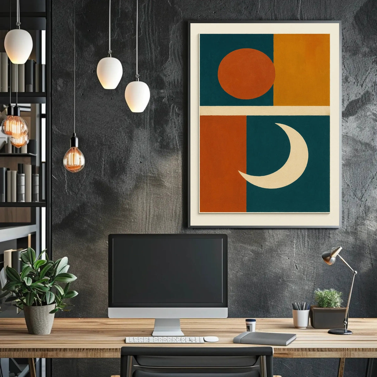 Sun and Moon Abstraction Poster