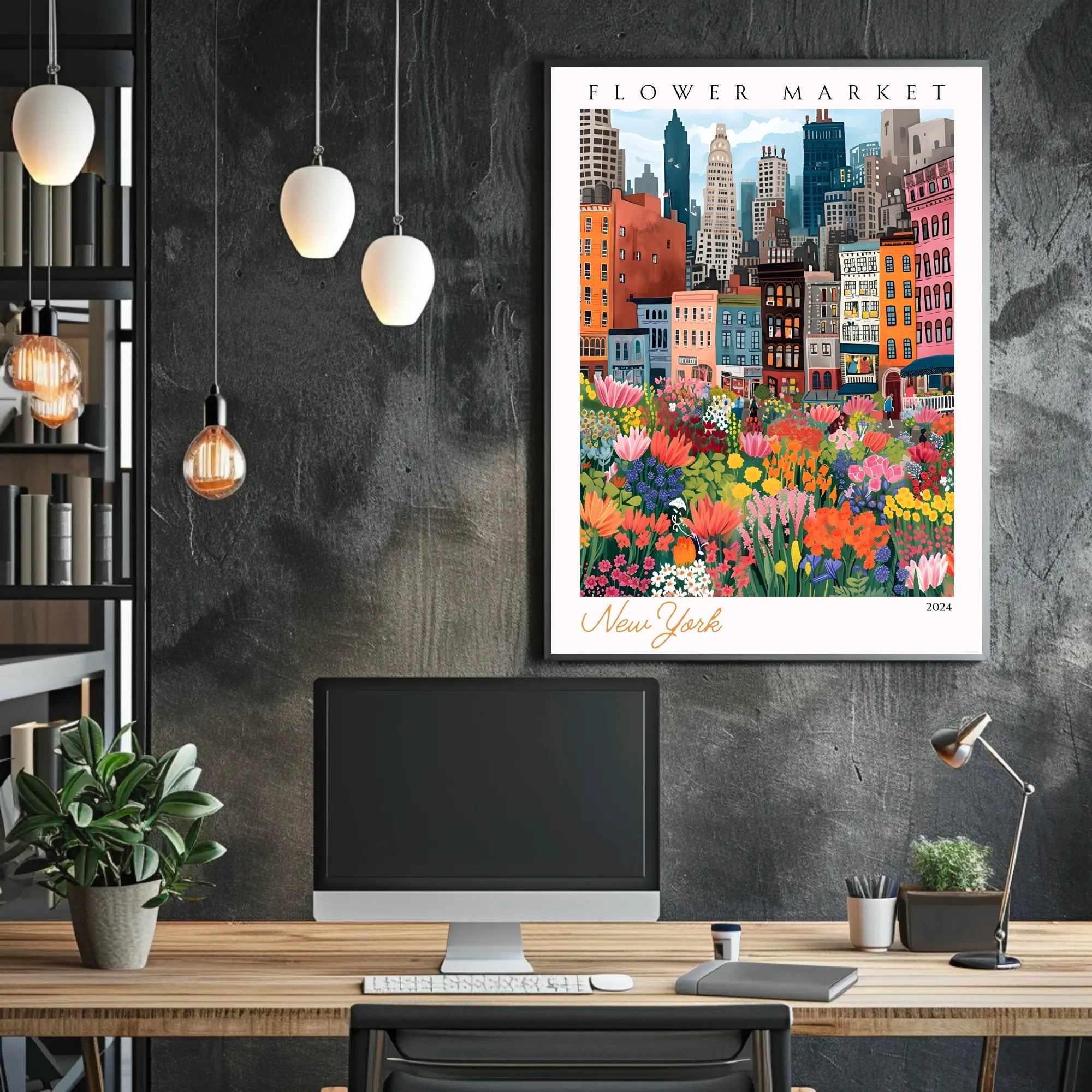 Vibrant City Blooms Poster PosterGoat
