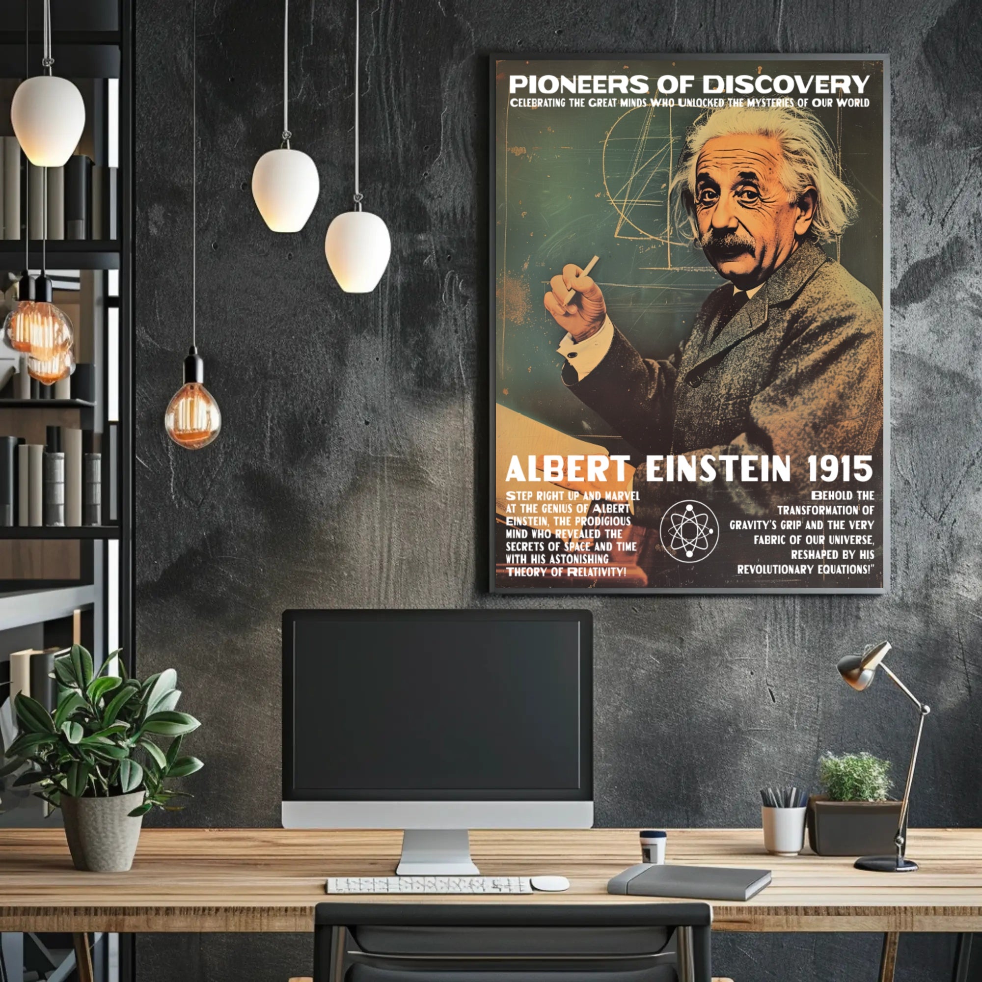 Einstein Theory Relativity Vintage Inspirational Poster