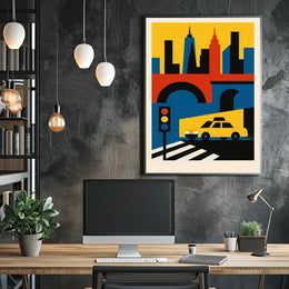 Urban Symphony City Poster Geometric Art For Modern Homes